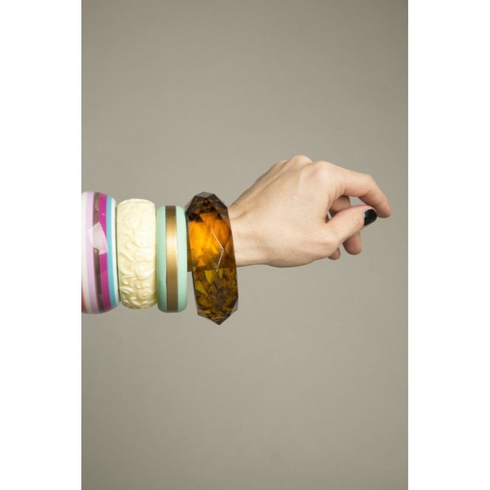 Vintage Plastic Jewelry Translucent Bangle Bracelet